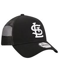 Men's New Era Black St. Louis Cardinals A-Frame 9FORTY Trucker Adjustable Hat