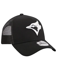 Men's New Era Black Toronto Blue Jays A-Frame 9FORTY Trucker Adjustable Hat