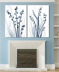 Empire Art Direct Radiant Blues 1 2 Frameless Free Floating Tempered Glass Panel Graphic Wall Art, 48" x 32" x 0.2" each