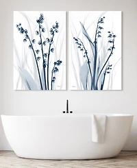 Empire Art Direct Radiant Blues 1 2 Frameless Free Floating Tempered Glass Panel Graphic Wall Art, 48" x 32" x 0.2" each