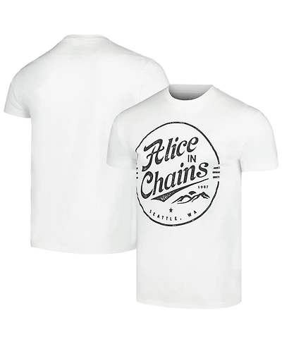 Men's White Alice in Chains Seattle Stamp T-shirt