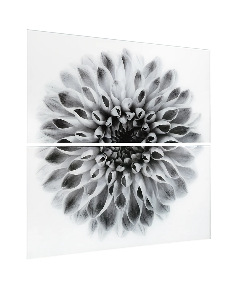 Empire Art Direct "Dahlia Ab" Frameless Free Floating Tempered Glass Panel Graphic Wall Art Set of 2, 72" x 36" x 0.2" Each