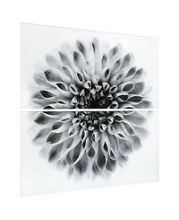 Empire Art Direct "Dahlia Ab" Frameless Free Floating Tempered Glass Panel Graphic Wall Art Set of 2, 72" x 36" x 0.2" Each