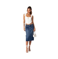 Women's Mirah denim midi skirt