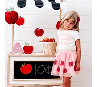 Sweet Wink Toddler Girls Apple Picking Crew Short Sleeve T-Shirt