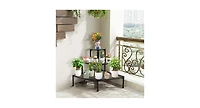 3-Tier Corner Metal Flower Ladder Plant Stand