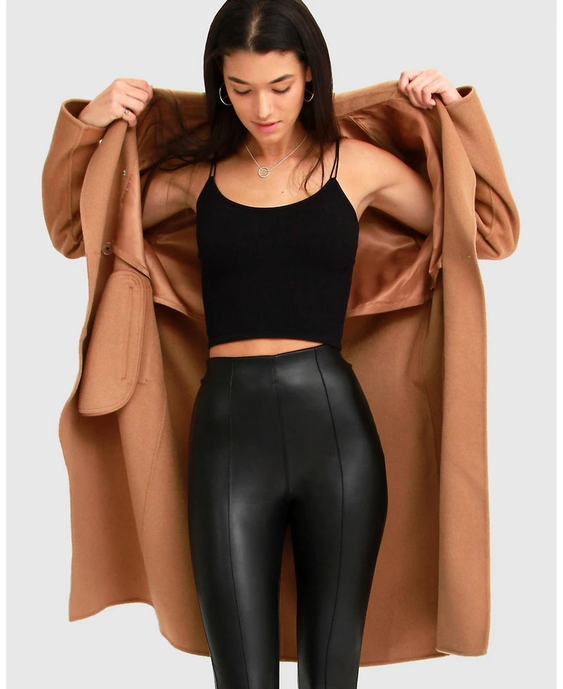 Belle & Bloom Women's Boss Girl Double-Breasted Lined Wool Coat