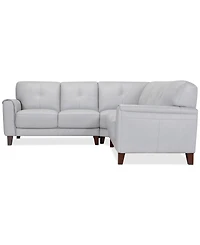 Closeout! Ashlinn 94" 3-Pc. Pastel Leather Sectional, Created for Macy's