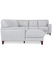 Closeout! Ashlinn 144" 5-Pc. Pastel Leather Sectional, Created for Macy's