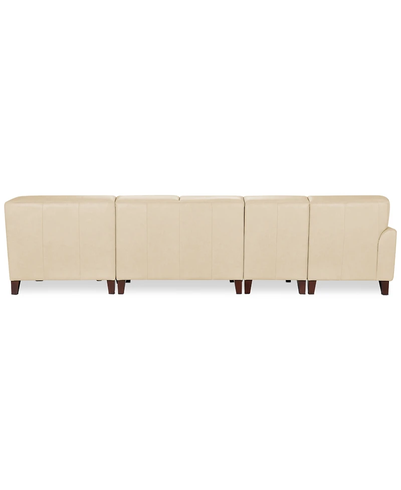 Closeout! Ashlinn 144" 5-Pc. Pastel Leather Sectional, Created for Macy's