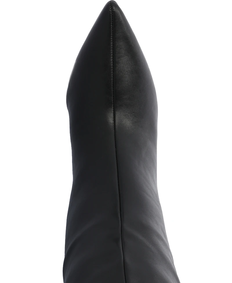 Journee Collection Women's Rehela Pointed Toe Stiletto Knee High Dress Boots