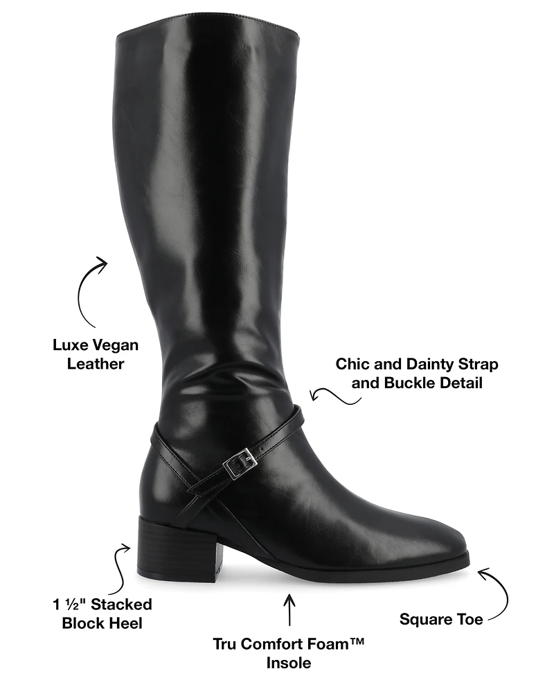Journee Collection Women's Rhianah Block Heel Knee High Riding Boots