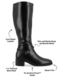 Journee Collection Women's Rhianah Block Heel Knee High Riding Boots