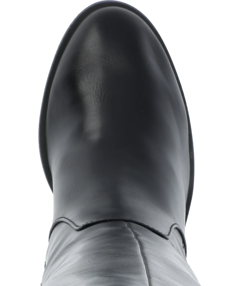 Journee Collection Women's Romilly Wide Width Round Toe Block Heel Knee High Boots