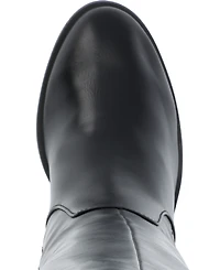 Journee Collection Women's Romilly Wide Width Round Toe Block Heel Knee High Boots