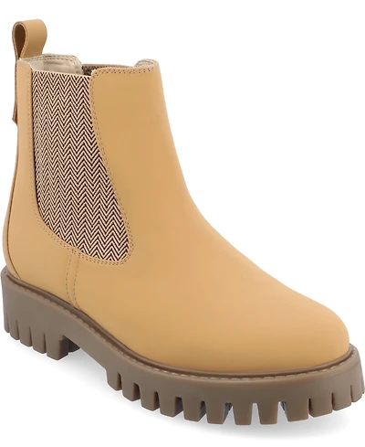 Journee Collection Women's Alara Medium and Wide Width Chelsea Lug Sole Bootie