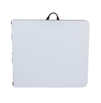 Emma+Oliver 5-Foot Height Adjustable Bi-Fold Plastic Banquet And Event Folding Table With Carrying Handle