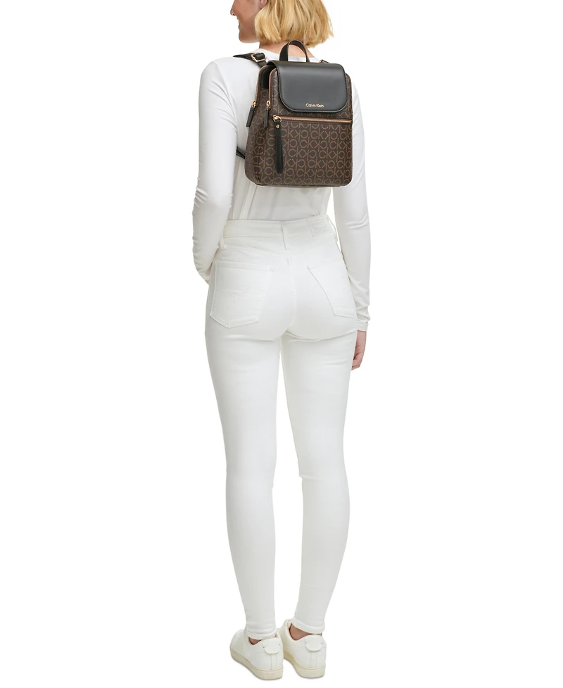 Calvin Klein Garnet Signature Triple Compartment Backpack