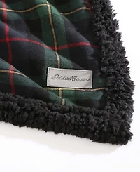 Eddie Bauer Mountain Pine Tartan Cotton Yarn Dye Reversible Flannel Throw, 60" x 50"