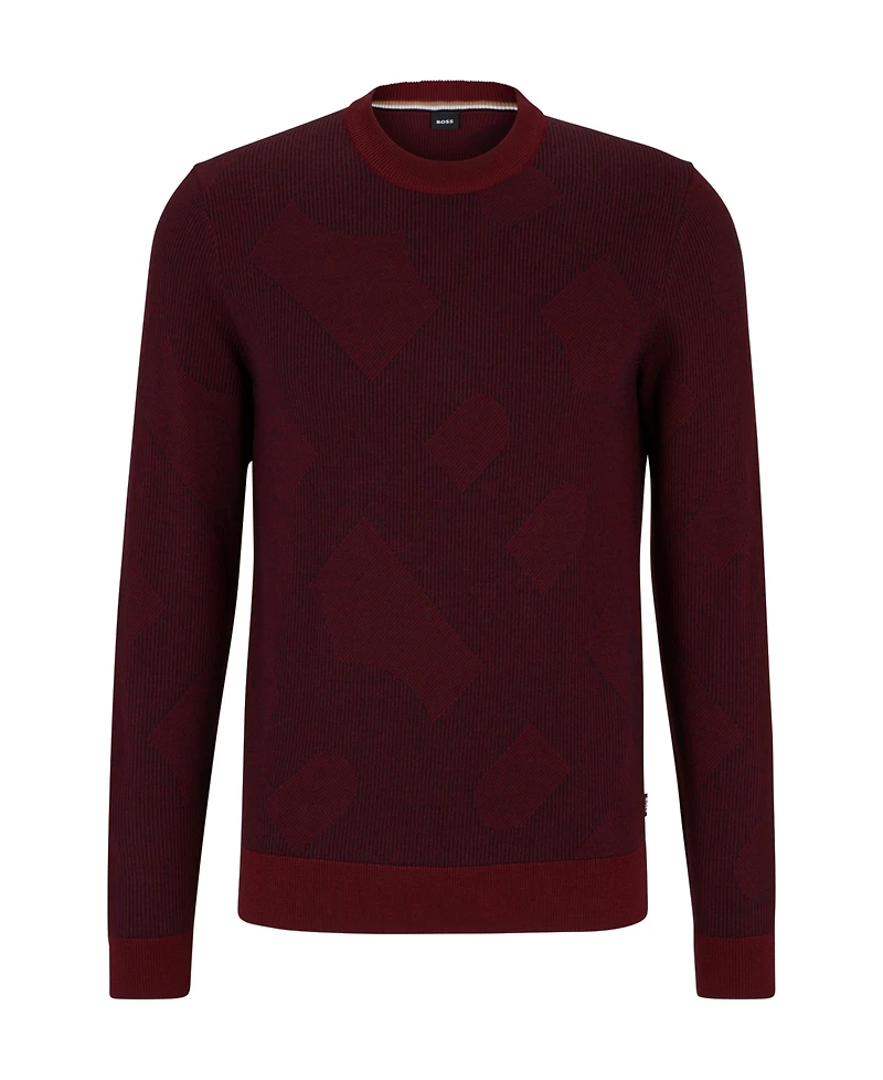 Boss by Hugo Boss Men's Two-Tone Monogram Sweater