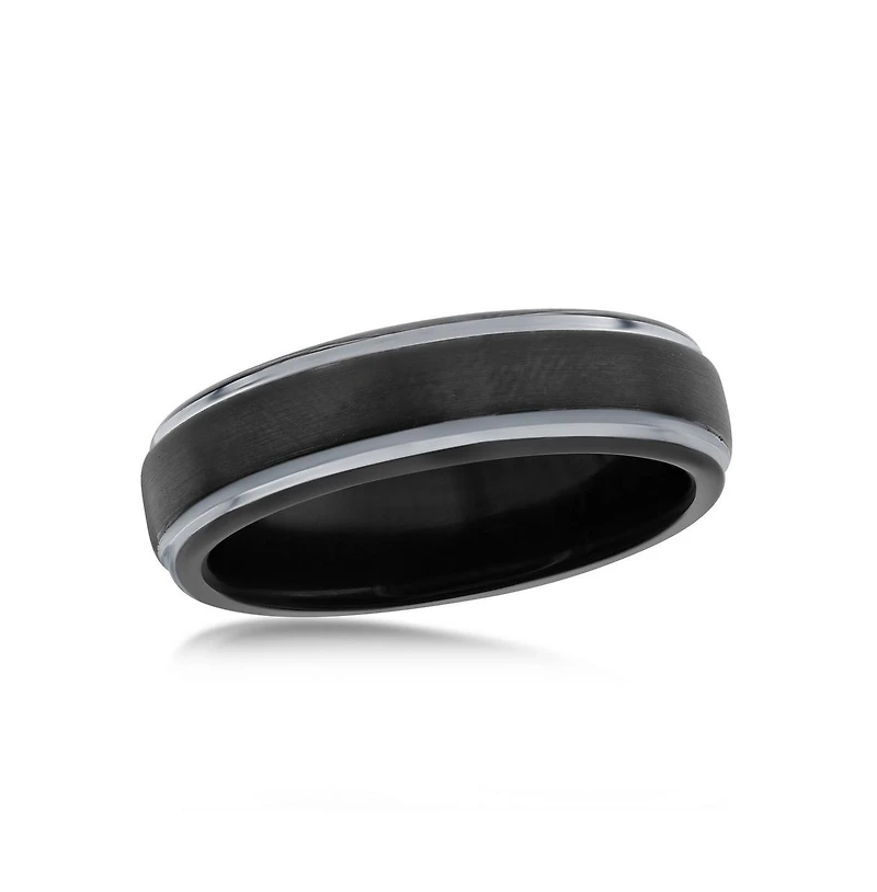 Black & Silver 6mm Tungsten Ring