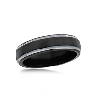 Black & Silver 6mm Tungsten Ring