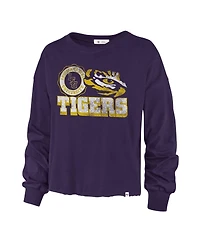 Women's '47 Brand Purple Distressed Lsu Tigers Bottom Line Parkway Long Sleeve T-shirt
