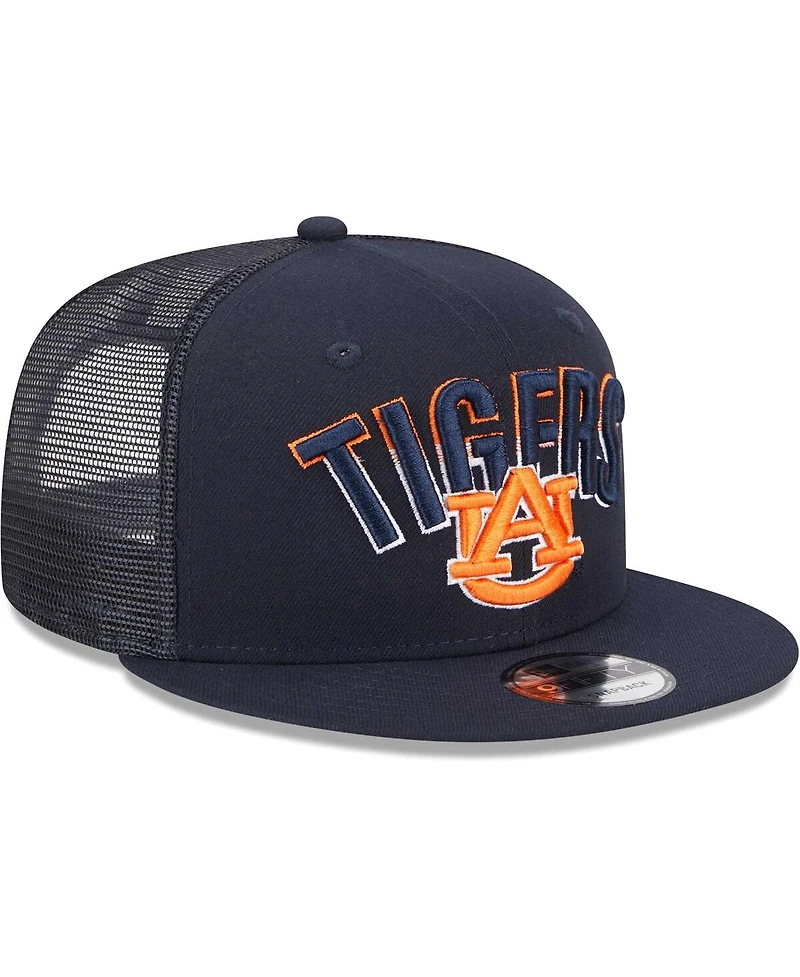 Men's New Era Navy Auburn Tigers Grade Trucker 9FIFTY Snapback Hat