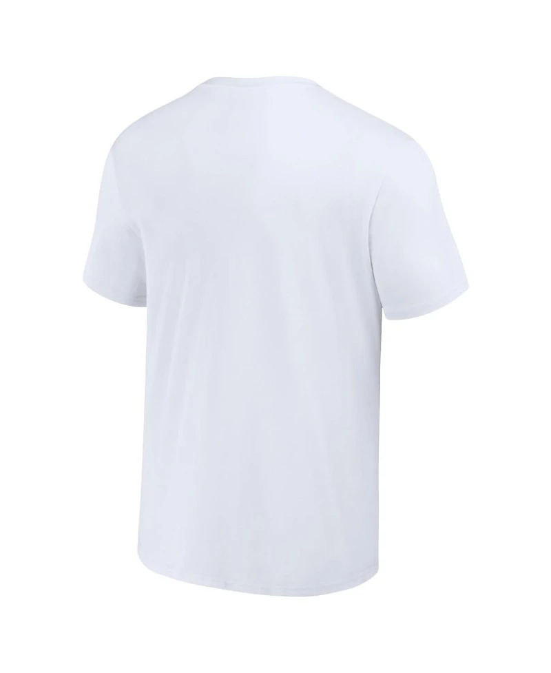Men's and Women's Mad Engine White Stranger Things Fire Logo T-shirt