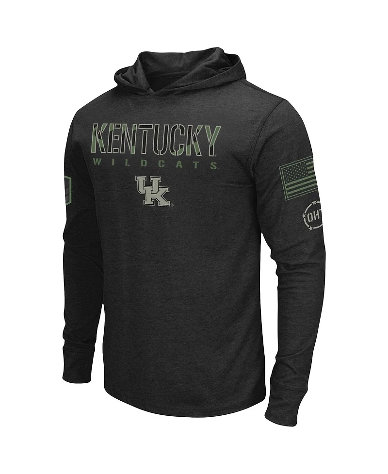 Men's Colosseum Black Kentucky Wildcats Oht Military-Inspired Appreciation Hoodie Long Sleeve T-shirt
