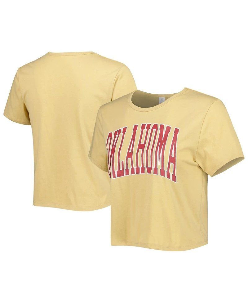 Women's ZooZatz Yellow Oklahoma Sooners Core Fashion Cropped T-shirt