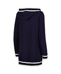 Women's Gameday Couture Navy Penn State Nittany Lions One More Round Tri-Blend Striped Cardigan Sweater