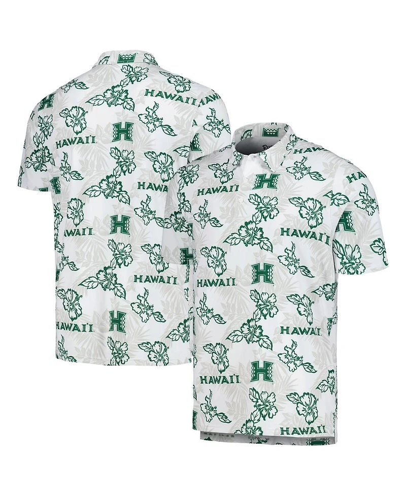 Men's Reyn Spooner White Hawaii Rainbow Warriors Performance Polo Shirt