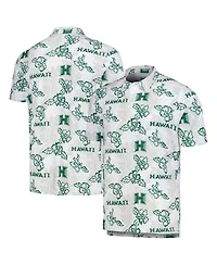 Men's Reyn Spooner White Hawaii Rainbow Warriors Performance Polo Shirt