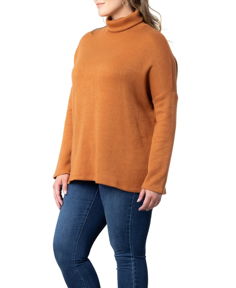 Women's Plus Paris Turtleneck Tunic Sweater