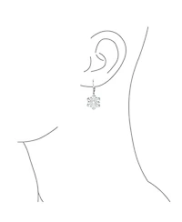 Bling Jewelry Frozen Winter Christmas Holiday Party Snowflake Dangle Lever back Earrings For Sterling Silver