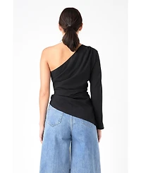 Grey Lab Women's Asymmetric Ruched Top
