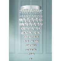 Vienna Full Spectrum Aida Chrome Chandelier Lighting 18" Wide Modern Pouring Crystal Glass Globes 7-Light Fixture for Dining Room House Kitchen I
