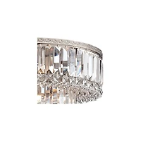 Vienna Full Spectrum Magnificence Modern Ceiling Light Flush Mount Fixture 16" Wide Brushed Satin Nickel Faceted Crystal Glass for Bedroom Living