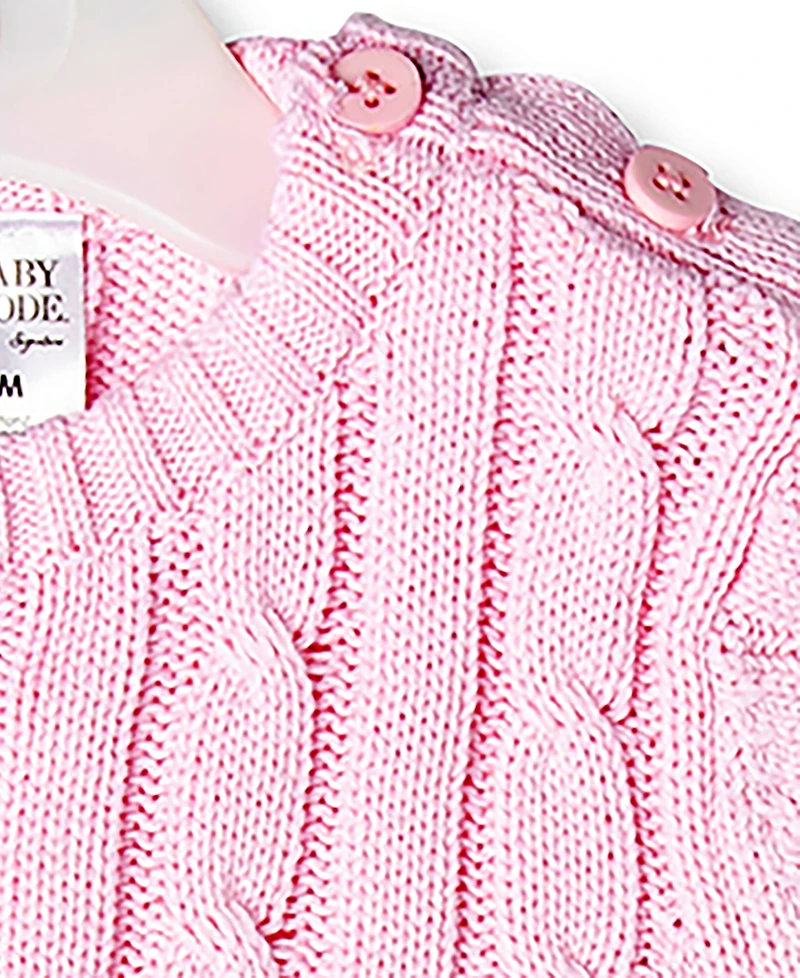 Baby Mode Signature Boys or Girls Long Sleeved Cable Knit Coverall