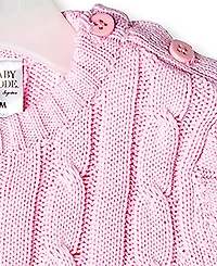 Baby Mode Signature Boys or Girls Long Sleeved Cable Knit Coverall