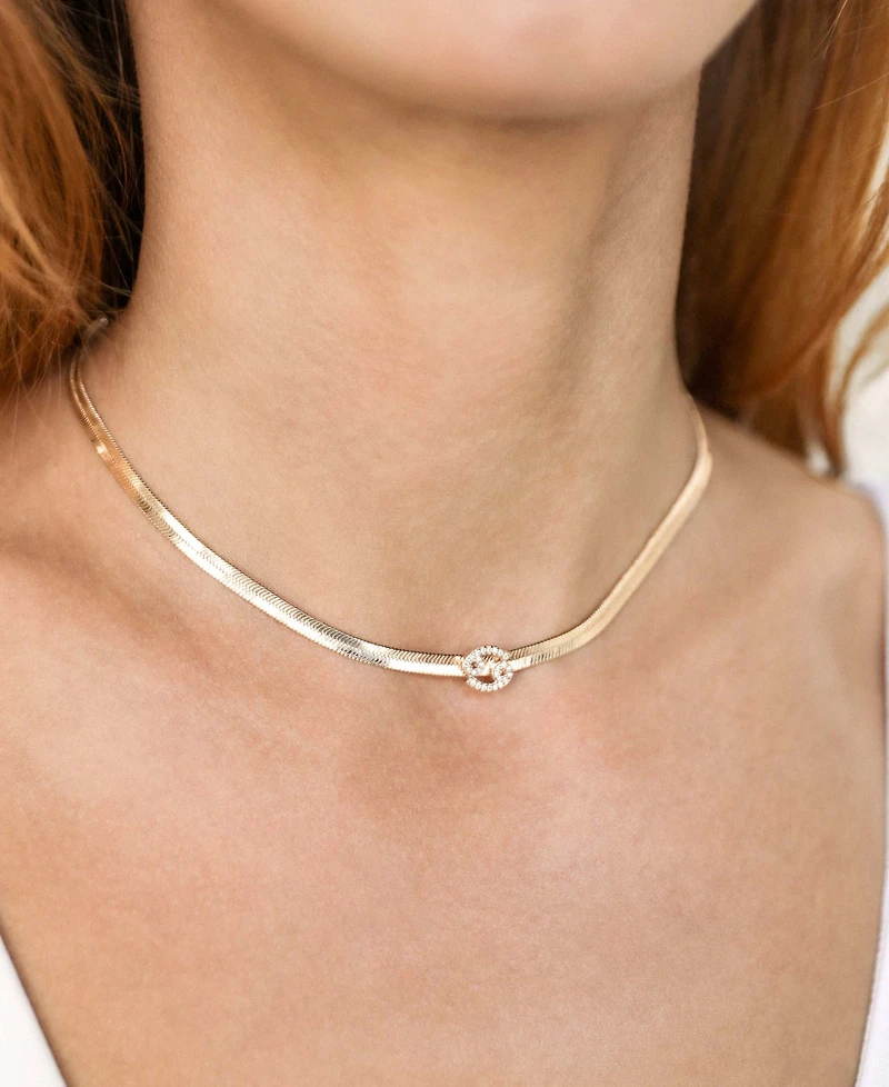 Ettika Zodiac Herringbone 18K Gold Plated Necklace