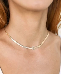 Ettika Initial Herringbone 18K Gold Plated Necklace