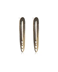 Ettika Glass Drape Fringe 18K Gold Plated Earrings