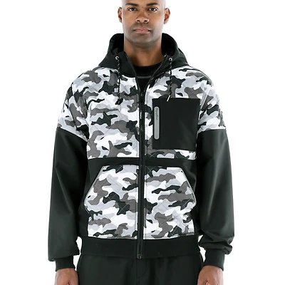 RefrigiWear Men's Camo Diamond Quilted Hooded Jacket Camouflage Winter Coat, Insulated Outdoor Gear
