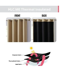 Hlc.me Laurance Full Shaded Blackout Curtains - Thermal Insulation Light Blocking Home Theater Grommet Window Drapery Basement Curtains
