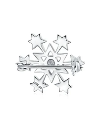 Bling Jewelry Frozen Winter Aqua Ice Blue Holiday Party Cz Cubic Zirconia Snowflake Brooch Christmas Pin Sterling Silver