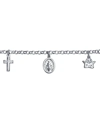 Bling Jewelry Protection Religious Medal Multi Virgin Mary Cross Angels Dangle Charm Bracelet Sterling Silver