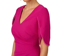 Adrianna Papell Pearl-Trim Cocktail Dress