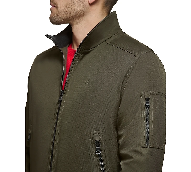 Calvin Klein Men's Classic Zip-Front Ripstop Bomber Jacket